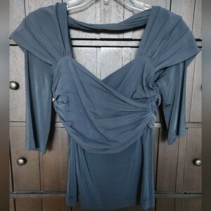 Just Cavalli Charcoal Draped Blouse